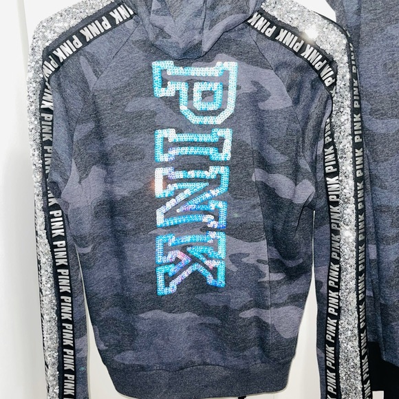 RARE VS PINK BLING CAMO SWEATSUIT SIZE M - Picture 2 of 10